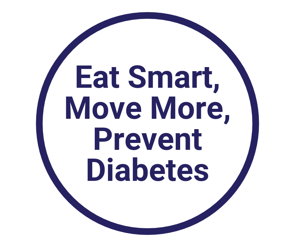 eat smart, move more, prevent diabetes button